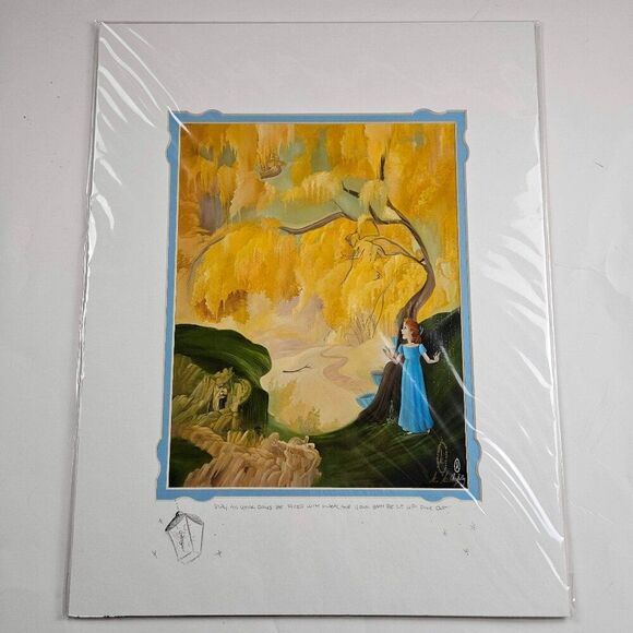 Disney Peter Pan Signed Art Hidden Print Katie Kelly Artist Tinker Bell Tink - Picture 1 of 9